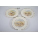 3 hand painted Royal Doulton bird plates