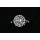 Antique diamond cluster ring 18ct yellow gold