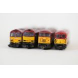 Set of 4 N gauge Locomotives EWS Diesels Red