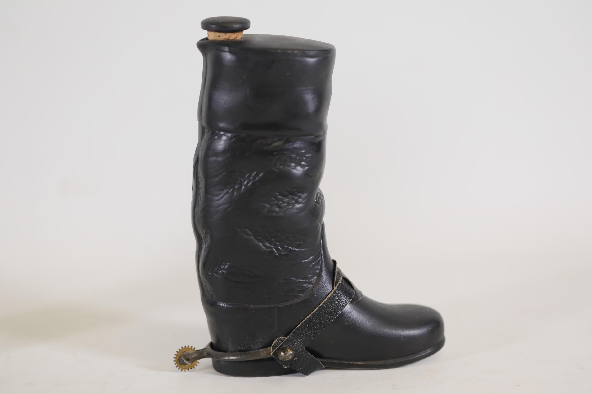 A Pair of ceramic hip flasks in the shape of riding boots - Image 4 of 8