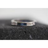 Full eternity Sapphire and diamond ring set in 18ct white gold
