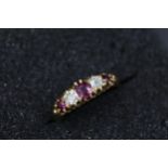 Antique diamond and ruby ring Circa 1900 18ct yellow gold