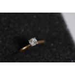 Diamond solitaire Ring set in 14ct yellow gold