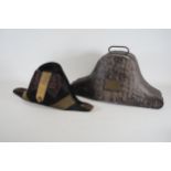 Antique bicorn hat and case naval circa 19th to early 20th century
