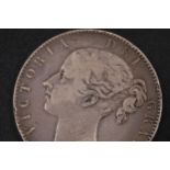 Queen Victoria young head silver crown coin 1845