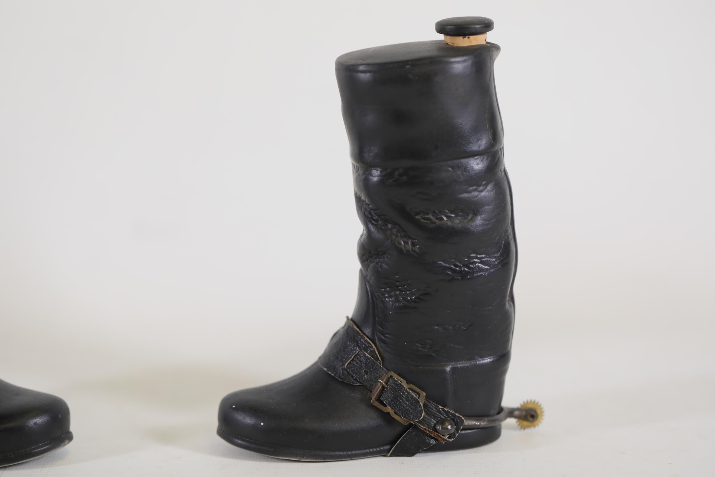 A Pair of ceramic hip flasks in the shape of riding boots - Image 2 of 8