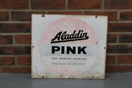 Enamel Aladdin Pink Paraffin Sign