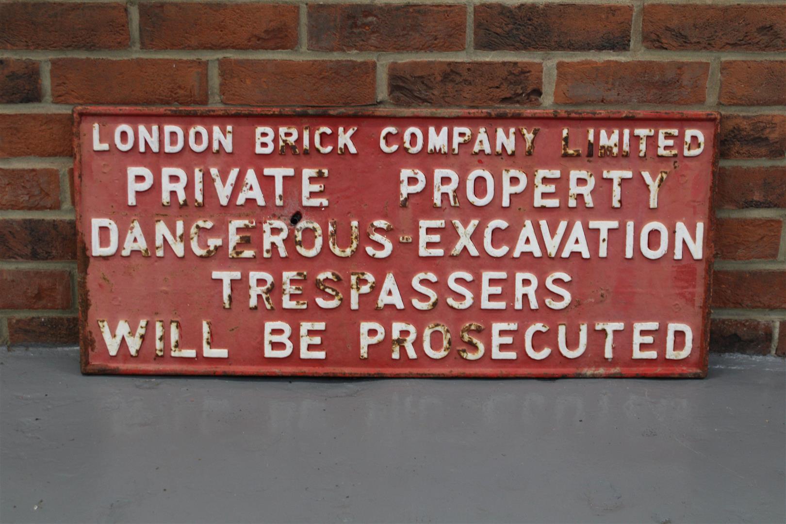 Cast Iron London Brick Company Ltd Sign