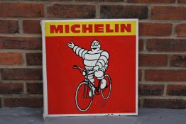 Aluminium Michelin Cycles Double Sided Flanged Sign