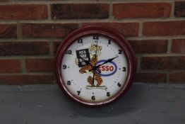 Metal Framed Esso Wall Clock