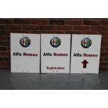 Three Plastic Alfa Romeo Showroom Signs