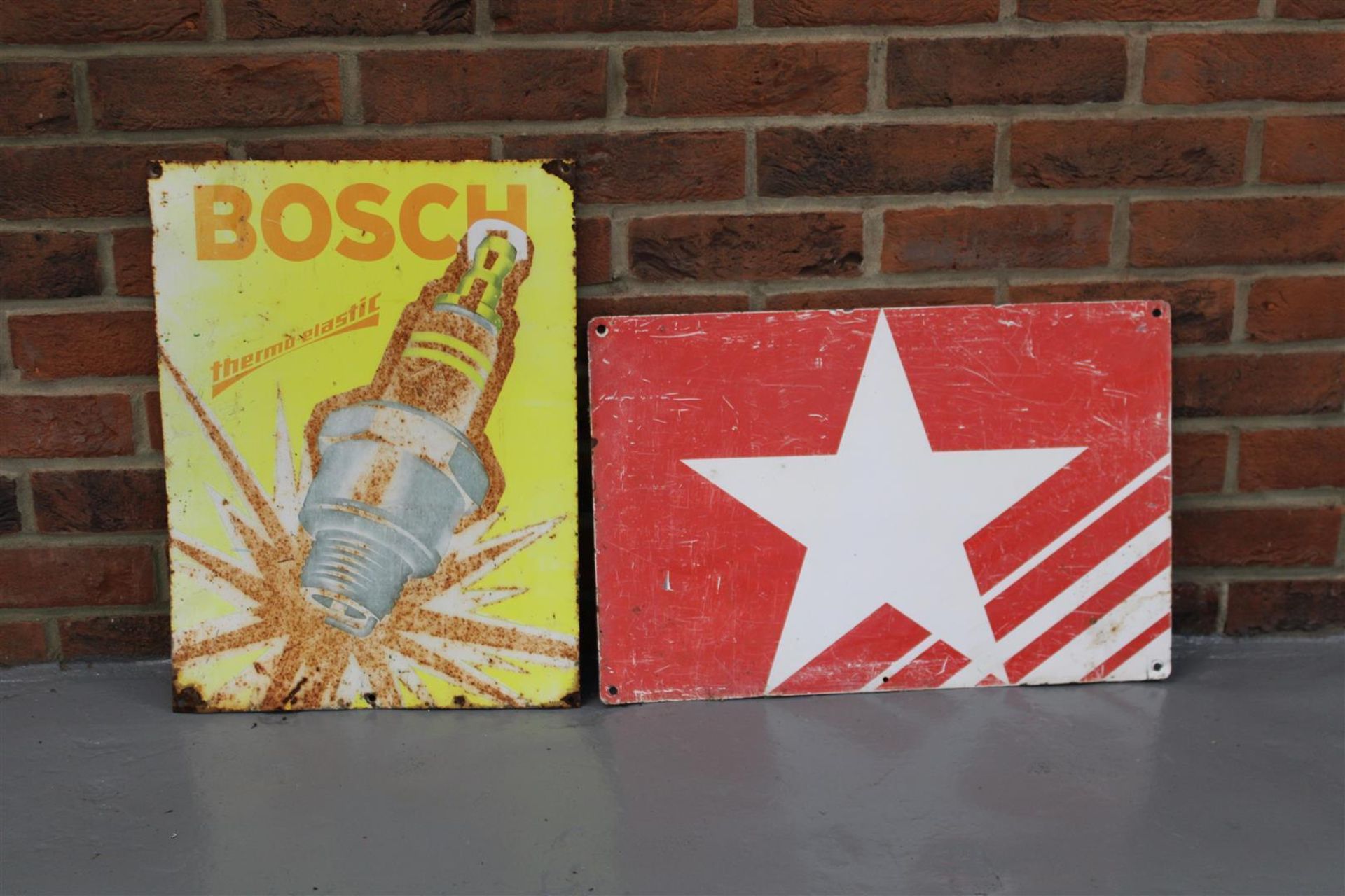 Bosch Spark Plug Tin Sign & One Other