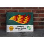 Enamel Shell & BP Oil Fired Heating Installer Flange Sign