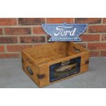 Cast Iron Ford Sign & Modern Ford Zephyr Crate