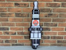 Metal Large NGK Spark Plug Sold Here Sign