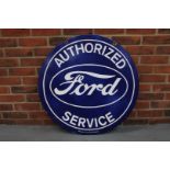 Enamel Ford Authorized Service Circular Sign