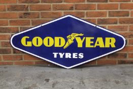 Enamel Goodyear Tyres Double Sided Sign
