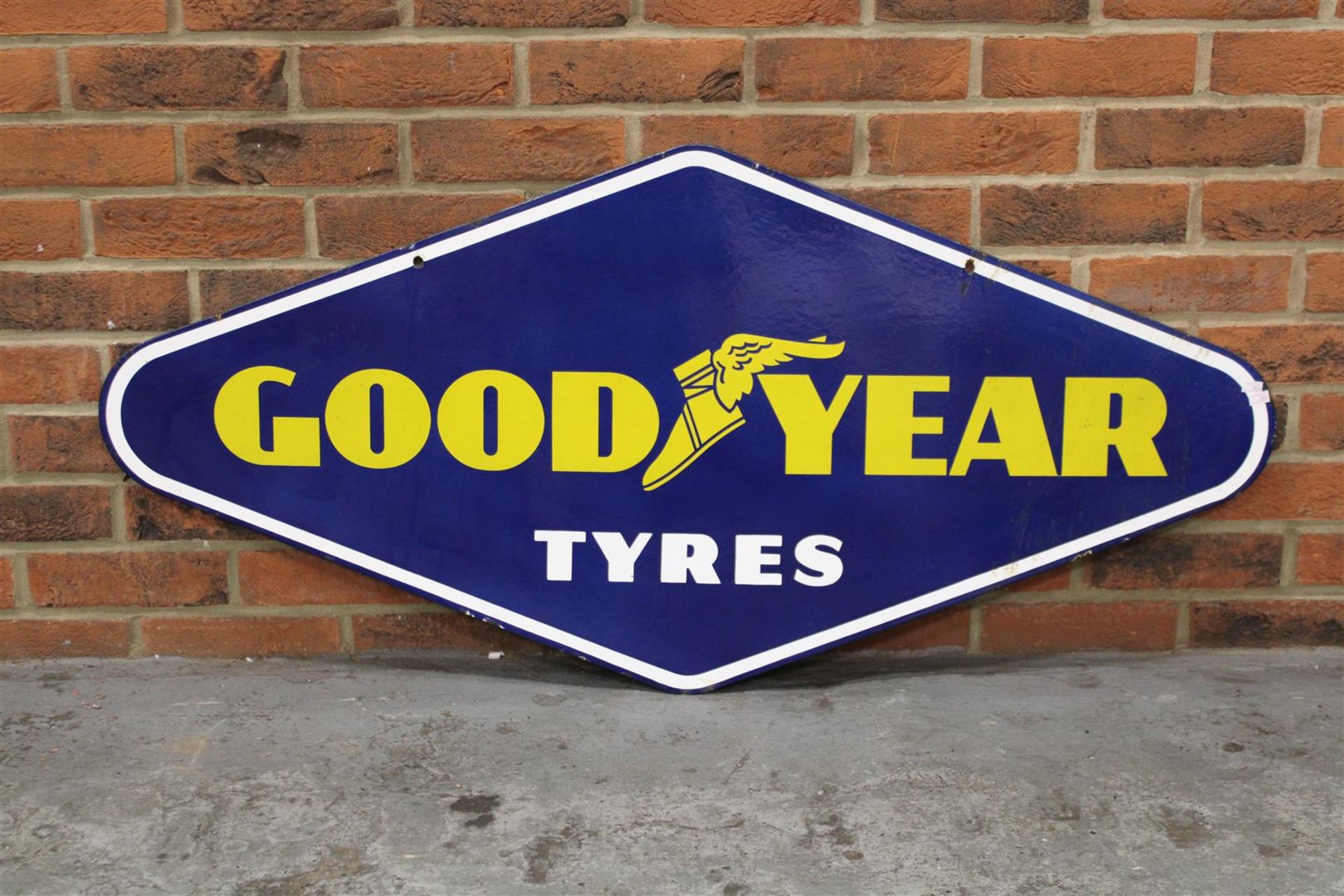 Enamel Goodyear Tyres Double Sided Sign