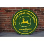 Large Enamel John Deere Double Sided Sign