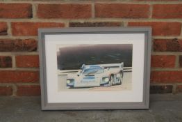 Framed Picture By John Thompson Porsche At Le Mans 1987