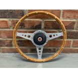 Moto-Lita Wood Rimmed Steering Wheel with MG Boss