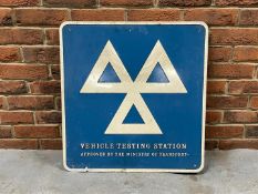 Pressed Aluminium Vehicle Testing Station Sign