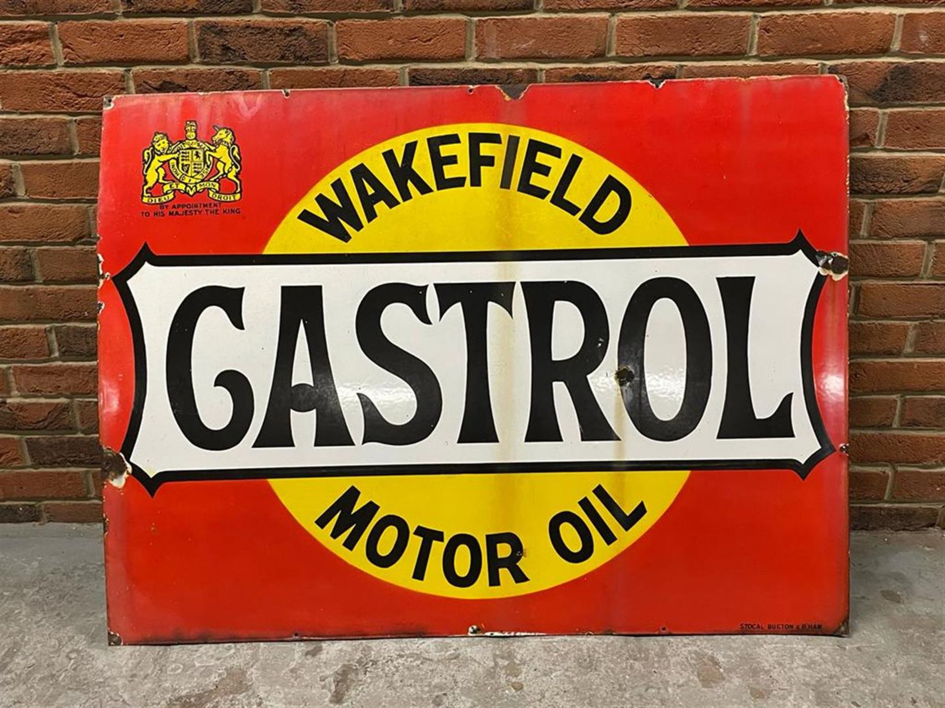 Original Castrol Wakefield Motor Oil Enamel Sign
