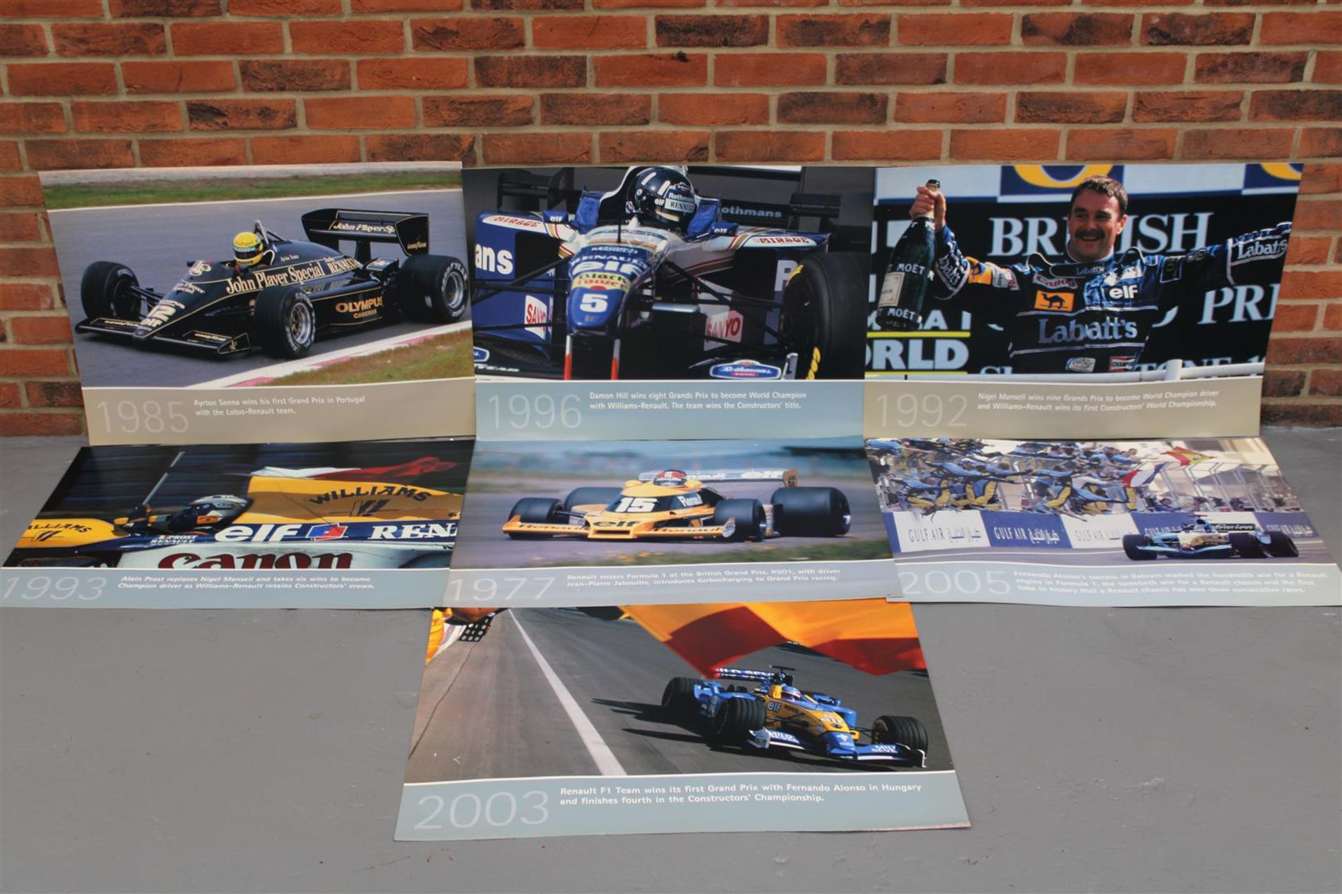 Seven Unframed Formula 1 Pictures