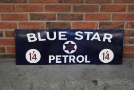 Enamel Blue Star Petrol Sign