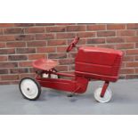 Red Childs Tin Plate Pedal Tractor