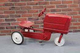 Red Childs Tin Plate Pedal Tractor