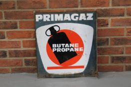 Original Enamel Primagaz Double Sided Flanged Sign