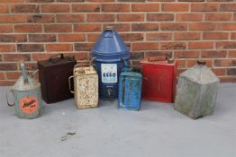 Seven Vintage Oil & Paraffin Cans