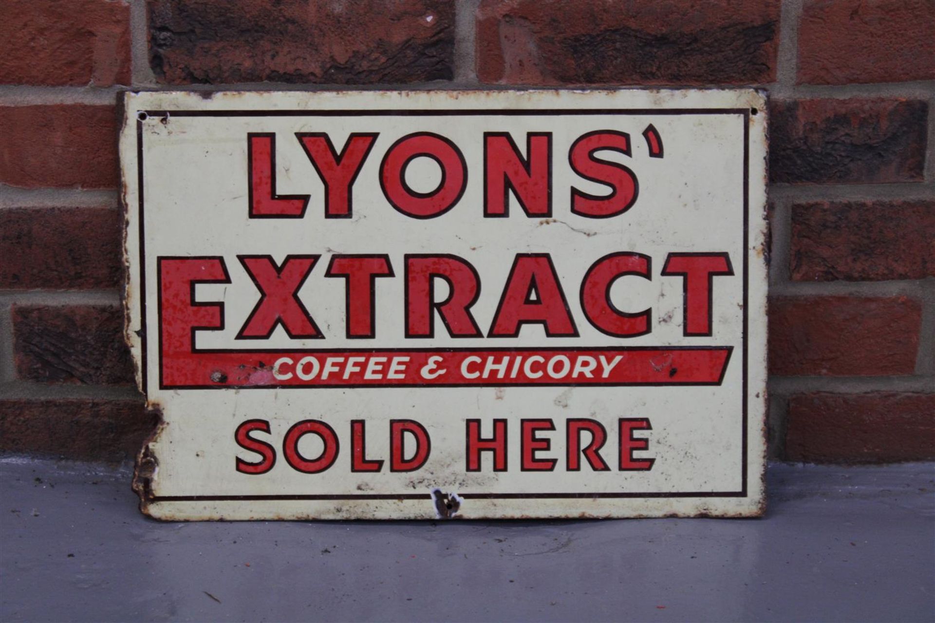 Original Enamel Lyons Extract Double Sided Sign