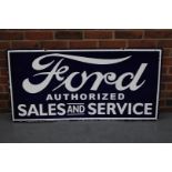 Enamel Ford Authorized Sale & Service Sign