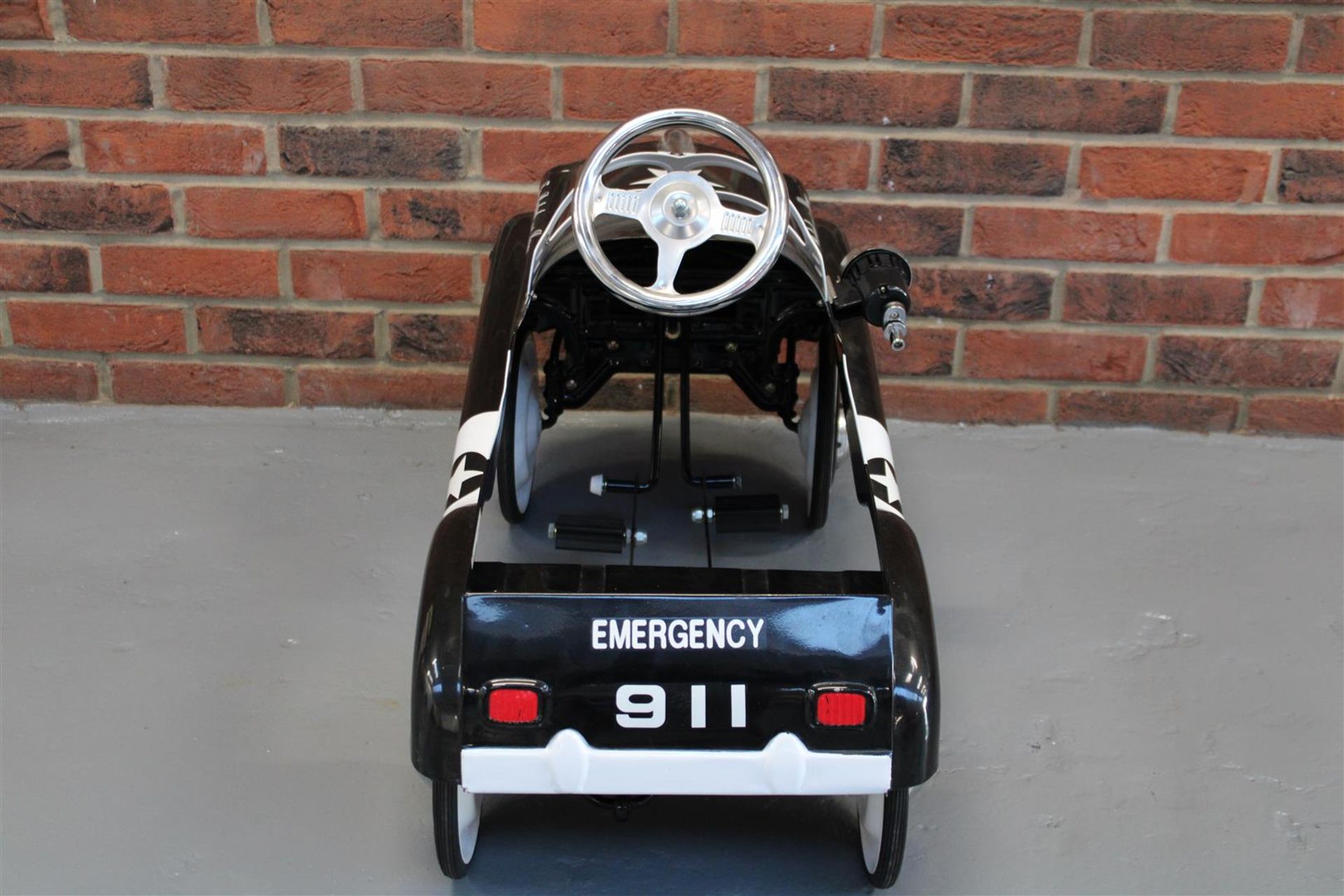 Tin Plate Police Highway Patrol Childs Pedal Car - Image 4 of 5