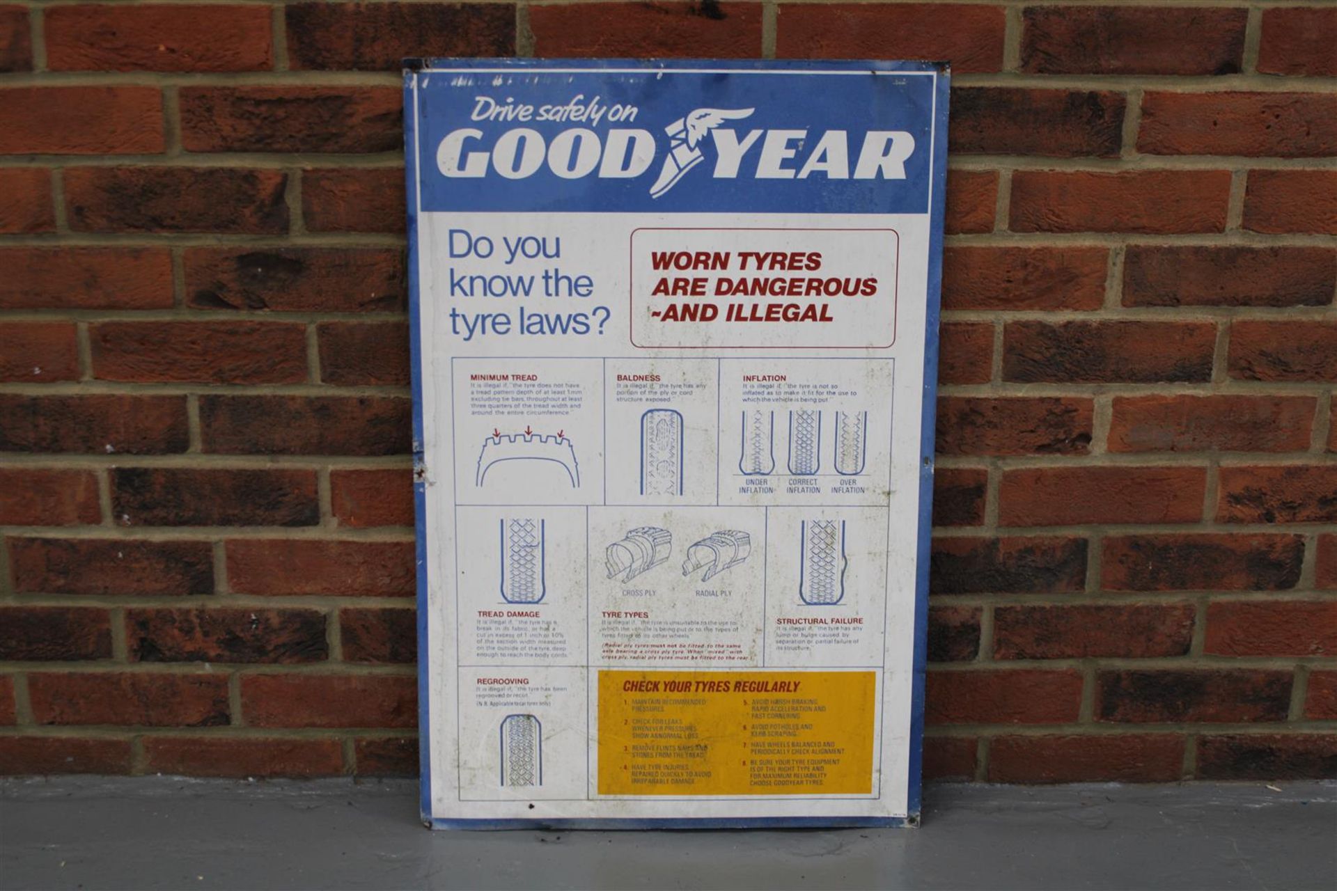 Tin Goodyear Tyre Laws Sign