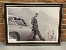 Sean Connery Framed Picture With An Autographed Paper Slip