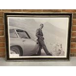 Sean Connery Framed Picture With An Autographed Paper Slip