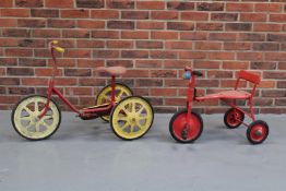Two Vintage Childs Tricycles