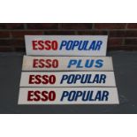 Four Original Esso Petrol Pump Signs