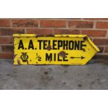 Original AA Telephone 1/2 Mile Double Sided Sign