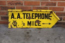 Original AA Telephone 1/2 Mile Double Sided Sign