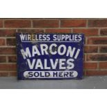 Original Enamel Marconi Valves Sold Here Sign