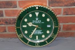 Modern Rolex Submariner Wall Clock