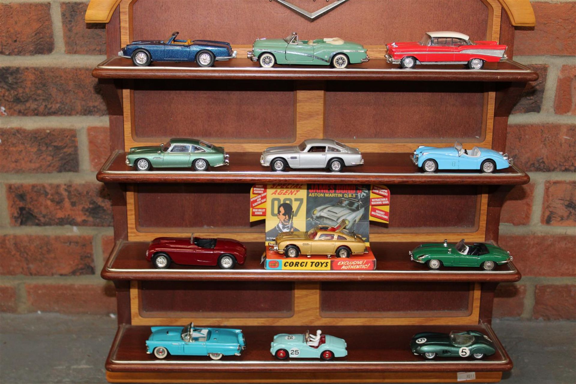 Teak Display Shelf The Classic Cars Of The Fifties - Image 2 of 2