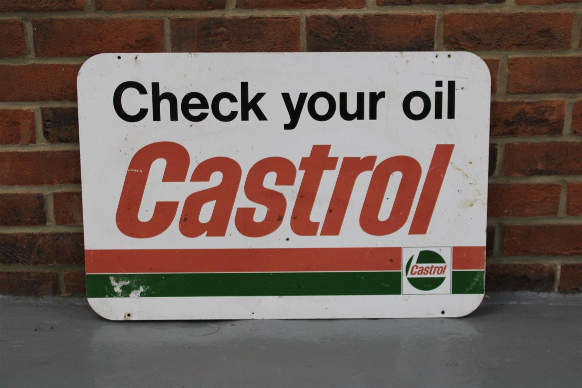 Aluminium Castrol Check Your Oil Sign