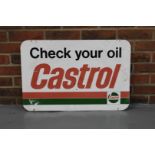 Aluminium Castrol Check Your Oil Sign