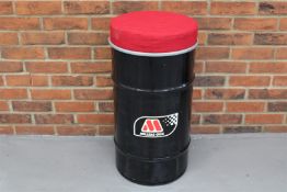 Millers Oil Drum Converted To A Bar Stool