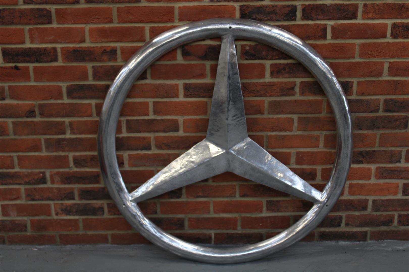 Large Cast Aluminium Mercedes Emblem